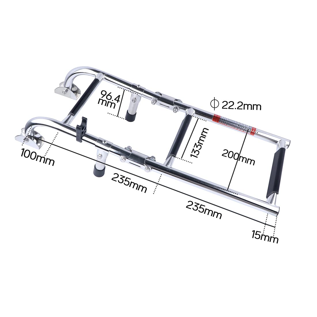 Poignées d'échelle de Bateau en Acier Inoxydable à 3 marches 2 + 1 marches Échelle arrière Pliante Échelle d'extension d'échelle Amovible