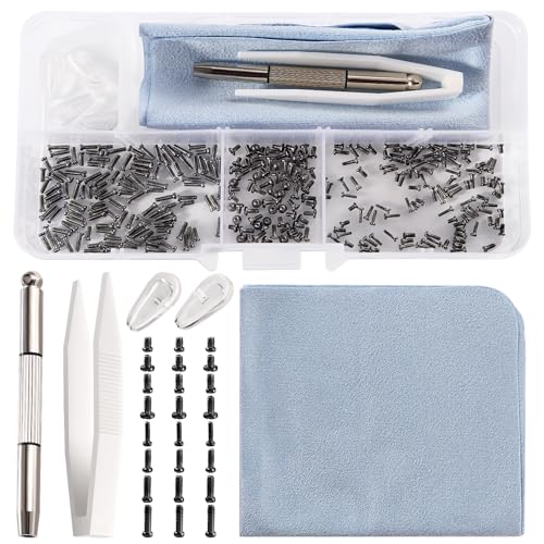 YIXISI 200 PCS Eyeglass Sunglass Glasses Repair Tool Kit, Spectacles Repair Screws Set, Eyeglass Repair Kit
