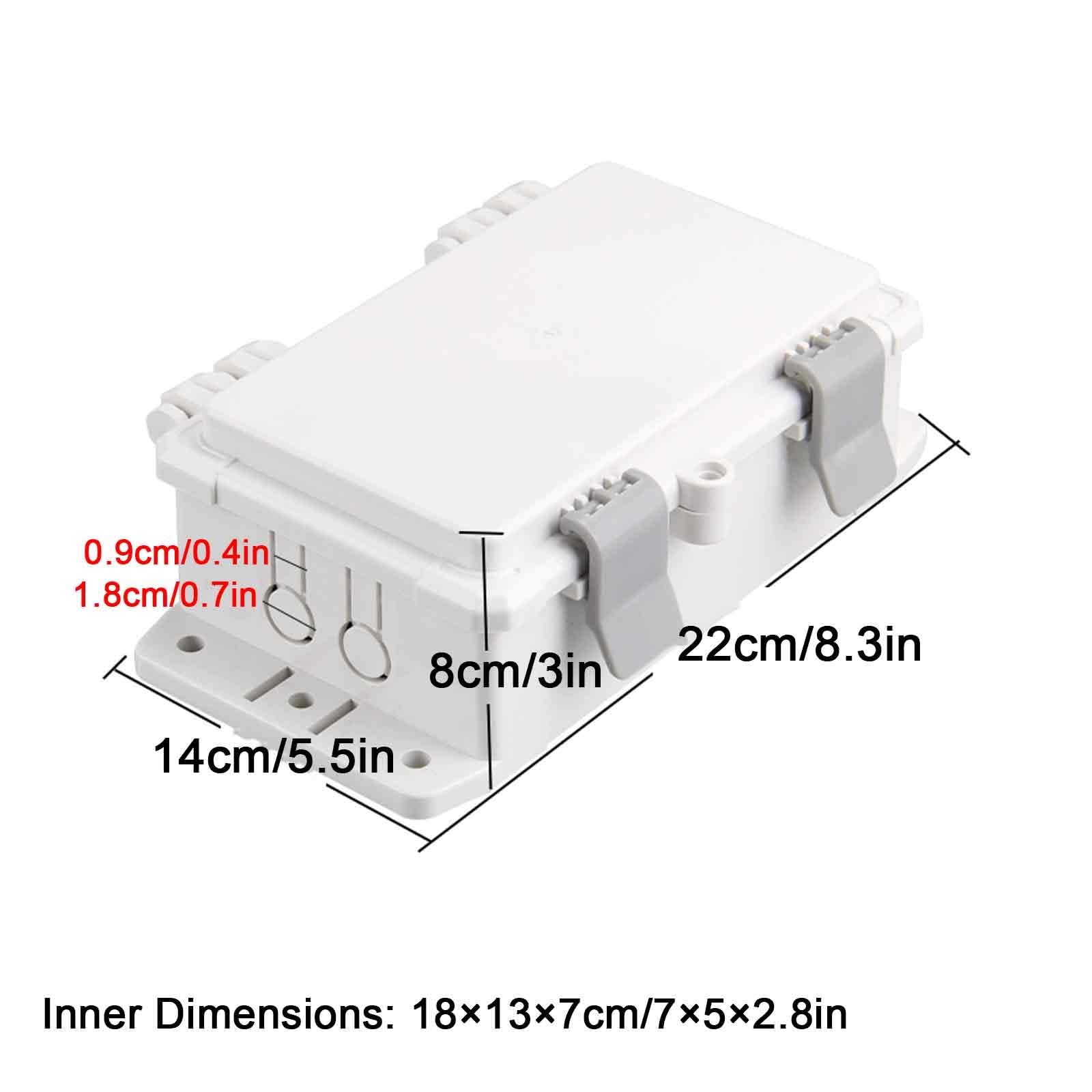 Abzweigdose Wasserdicht für den Außenbereich IP66, Verteilerkasten ABS-Kunststoffgehäuse für den Außenbereich, Grauer Deckelverschluss, für Heimwerkerprojekte(14x22x8cm/5.5x8.7x3in)