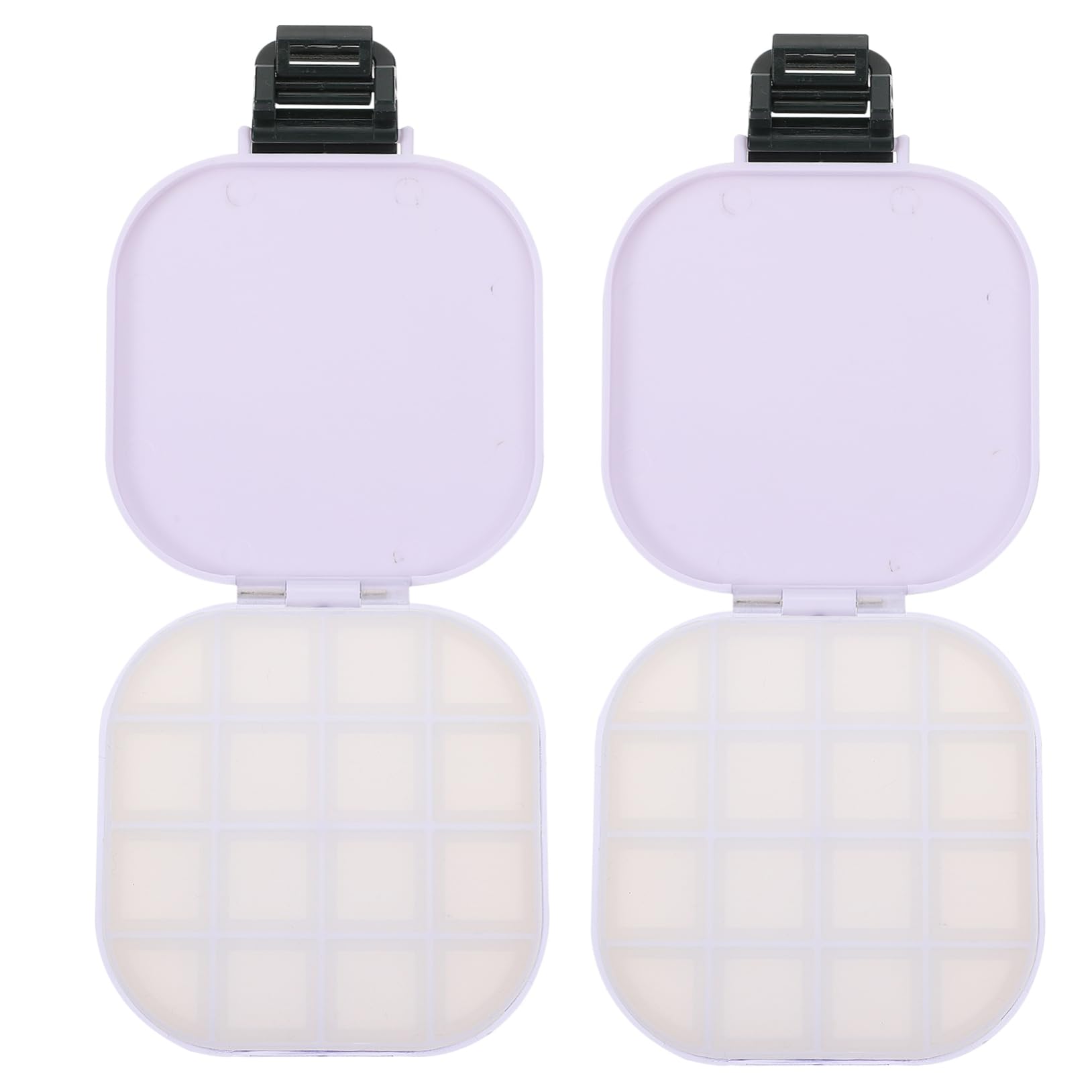 Housoutil 2 Pcs Box Watercolor Pigment Box with Compartments Lightweight Art Paint Mixing Tray for Artists Students for Crafts and Painting Projects Color