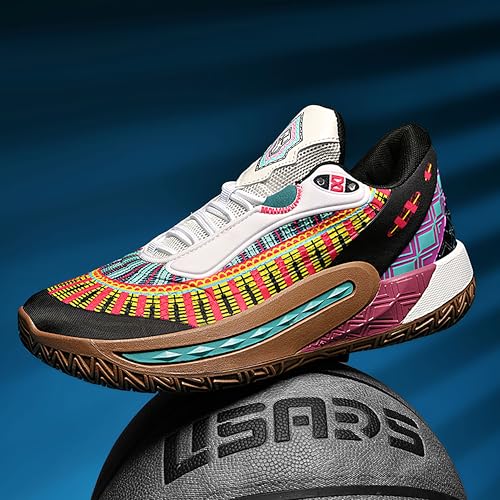 Image of Men's High-Top Basketball Shoes Anti-Slip and Wear-Resistant Soles Running Shoes Graffiti Design Fashionable Sports Shoes