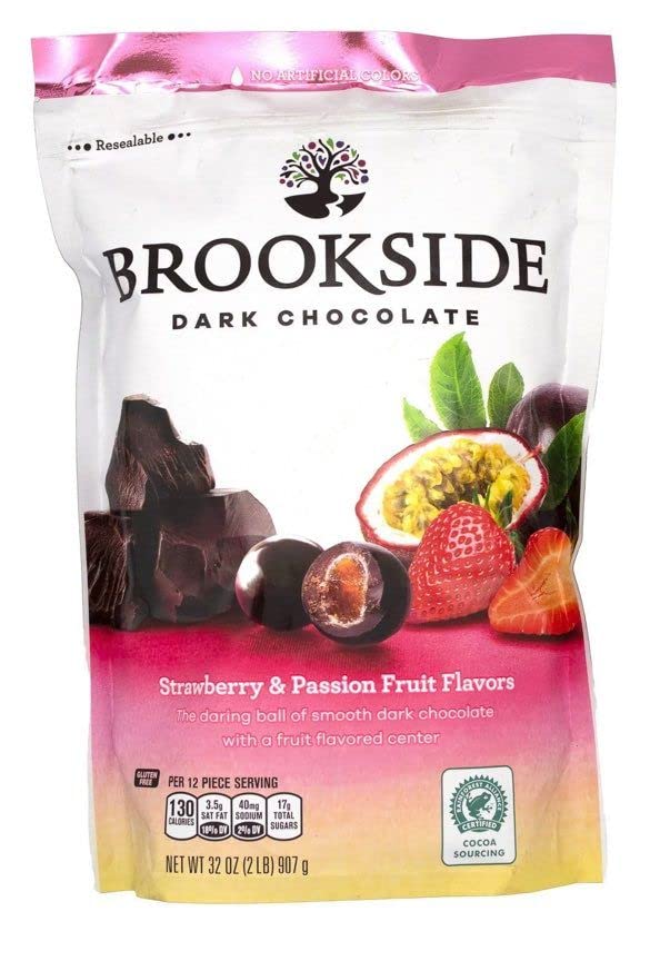 Brookside Dark Chocolate Strawberry and Passion fruit flavors