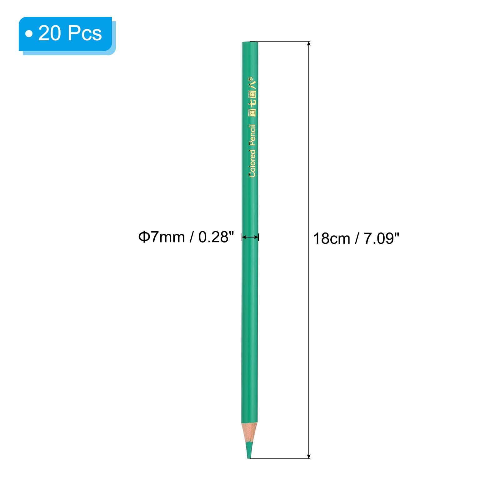 PATIKIL Sapphire Green Colored Pencils Set,20 Pcs Oil Color Pencils Wooden Coloring Drawing Pencil for Artists Art Painting - Image 2