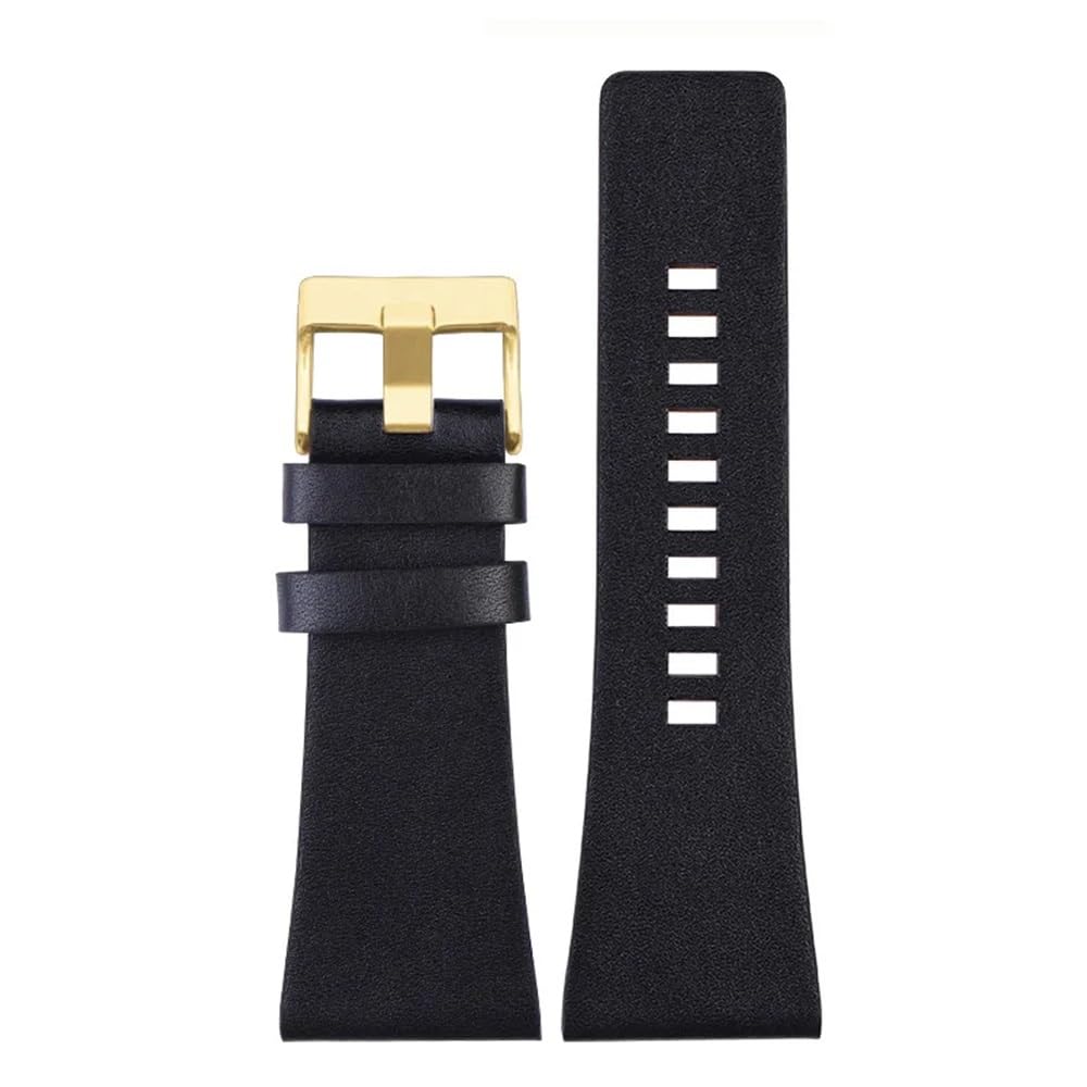 Amaupckca Black G 24Mm 26Mm 28Mm 30Mm 32Mm Soft Cowhide Strapfor Diesel Watch Dz4323 Dz4318 Dz4329/ Friday Series Large Size Cowhide Strap(,28Mm)