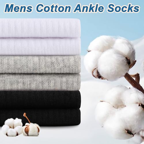 eallco Mens Ankle Socks Cotton Running Low Cut Short Thin Breathable Casual Socks 6 Pairs3