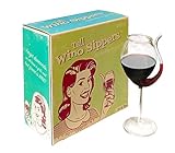 Oenophilia Tall Wino Sippers - Set of 2, Funny Wine Gifts, Glass Straw Sipper, Port-Style Wine Accessories