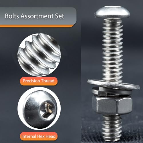 Lupanter BOLT-004 1/4-20 Inch Button Head Socket Cap Bolts Screws,128Pcs 304 Stainless Steel Nuts And Bolts Assortment Kit thumb #4