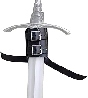 Medieval Swords Holster,Vintage Adjustable PU Leather Warrior Back Swords Holder - Shoulder Back Sheath Frog Crossbody, Swords Strap Belt, Martial Arts Weapons Cases Kumprohu