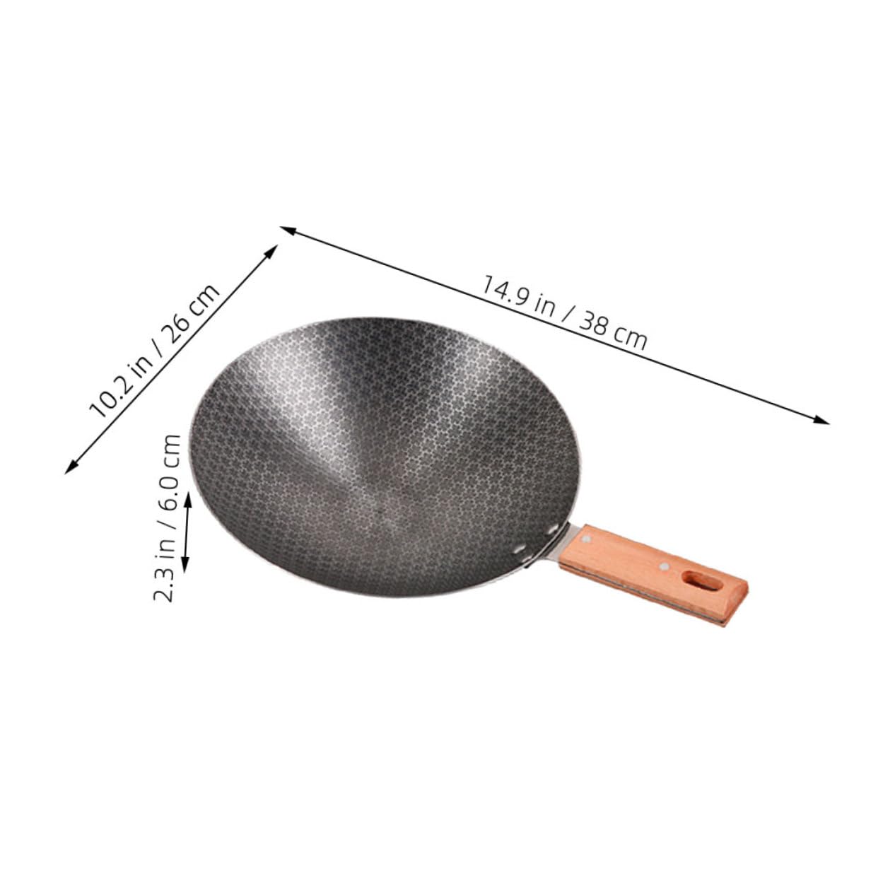 GALPADA Japanese Iron Wok Comfortable Handle Small Wok for Electric Stove Kitchenware Heat Resistant Non-stick Pan