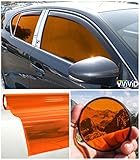VViViD Colorful Transparent Vinyl Car Window Tinting 30 Inch x 60 Inch 2 Roll Pack (Orange)