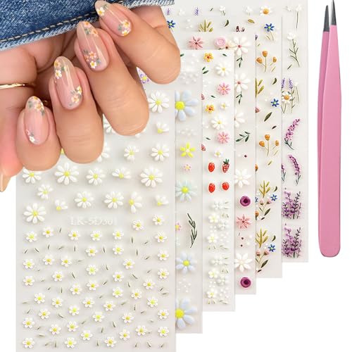 SEMATA Flower Nail Art Stickers...