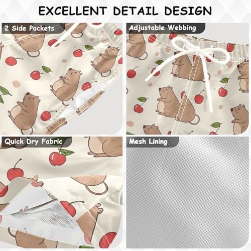 ALAZA Mouse Cherry Fruit Boys Quick Dry Beach Board Shorts Kids Swim Trunks Bathing Suit Swimsuit3