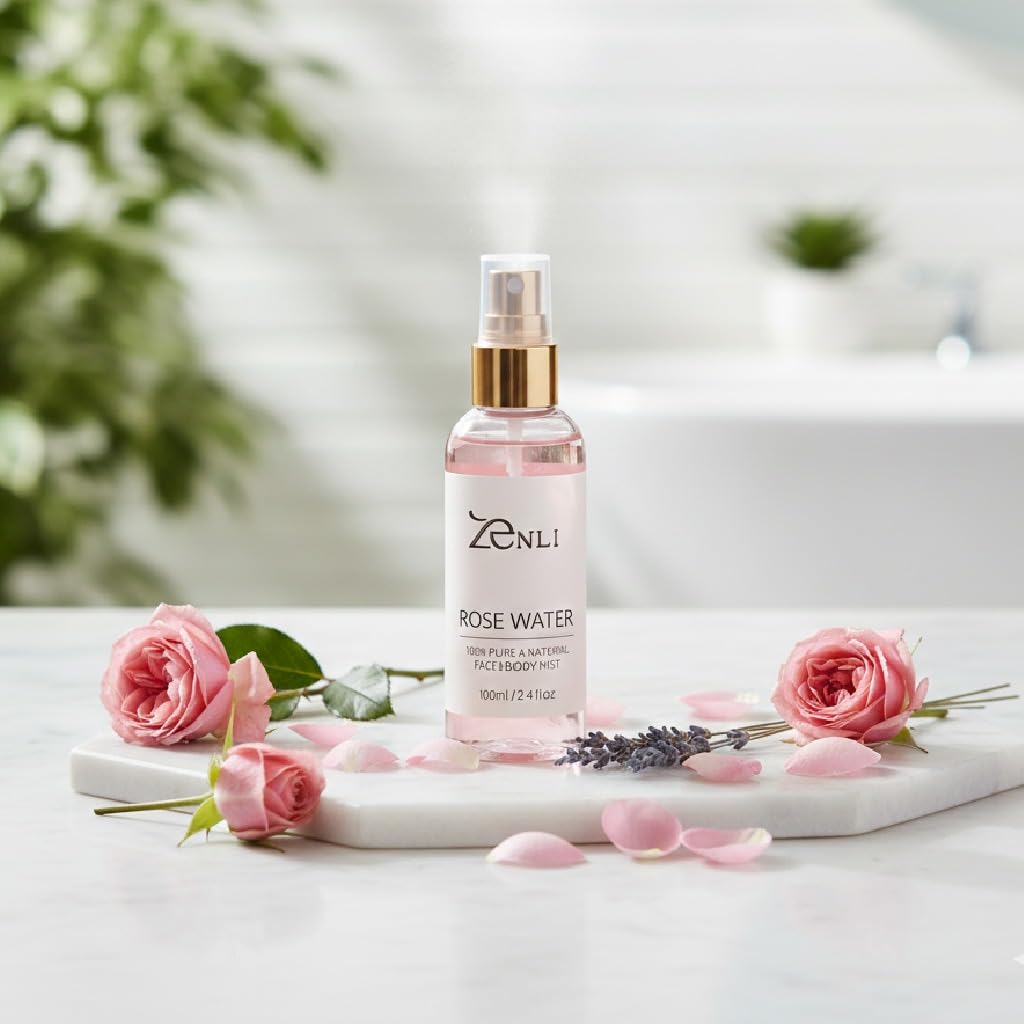 Zenli Rose Water 100 ml | 100% Pure & Natural Face & Body Mist | Hydrating & Refreshing Skin Toner | Suitable for All Skin Types-image-26
