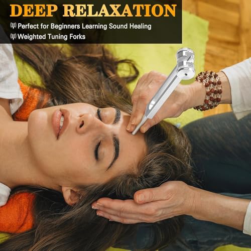 tuning forks for healing 128hz 256hz 512hzweighted amp unweighted tuning forks setwith reflex hammer for healing chakra setessential yogahealingsound therapygift for women