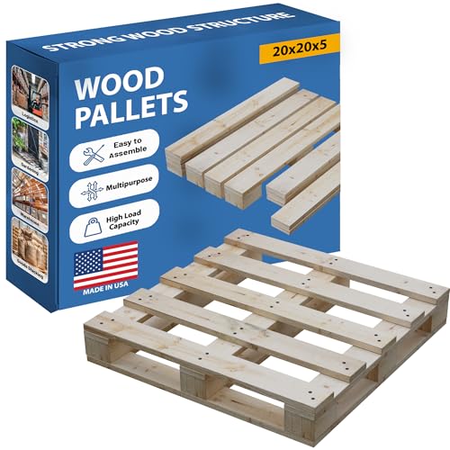 Greaton, Unassembled Heavy-Duty Wooden Pallet Kit – 20x20x5 Inches, Industrial-Grade Pinewood, Stackable & Reusable, Easy to Assemble, 4-Way Forklift Entry, for Home, Storage & Warehouse Use – 1 Pack Greaton, Unassembled Heavy-Duty Wooden Pallet Kit – 20x20x5 Inches, Industrial-Grade Pinewood, Stackable & Reusable, Easy to Assemble, 4-Way Forklift Entry, for Home, Storage & Warehouse Use – 1 Pack