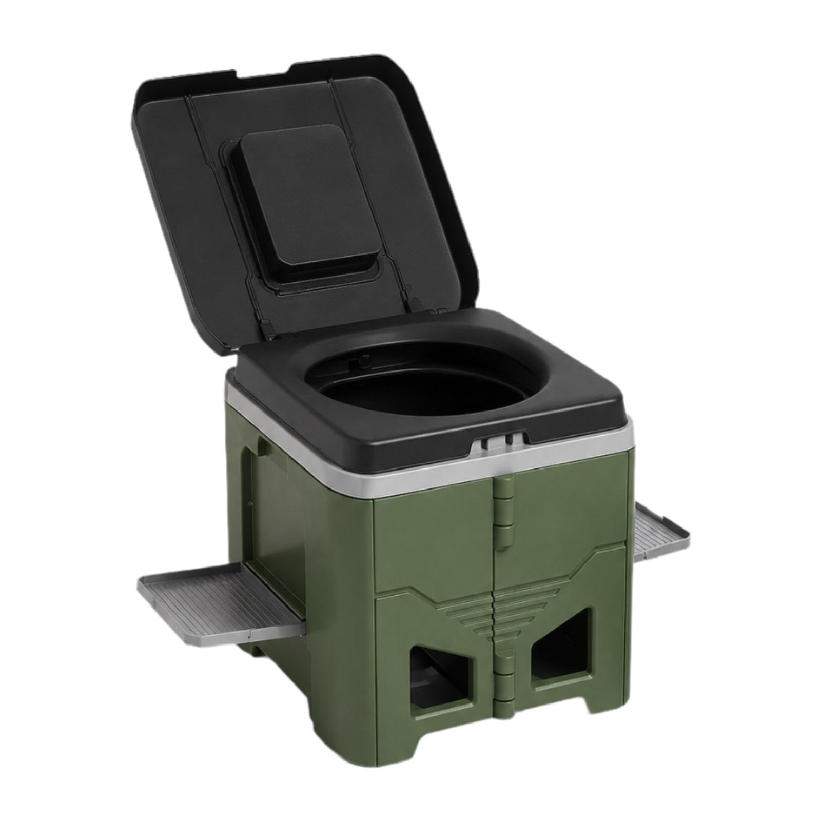 Fenteer Inodoro Portátil para Camping, Orinal Portátil, Orinal de Viaje Fácil de Limpiar, Taburete Plegable para Exteriores, Playa, Barco, Mochilero