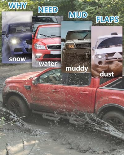 Image of Mud Flaps for Ford Ranger 2019 2020 2021 2022 2023 (Not Fit for Raptor & Tremor Package Model) Front & Rear No Drill All Weather Mudflaps Splash Guards for Ranger Trucks