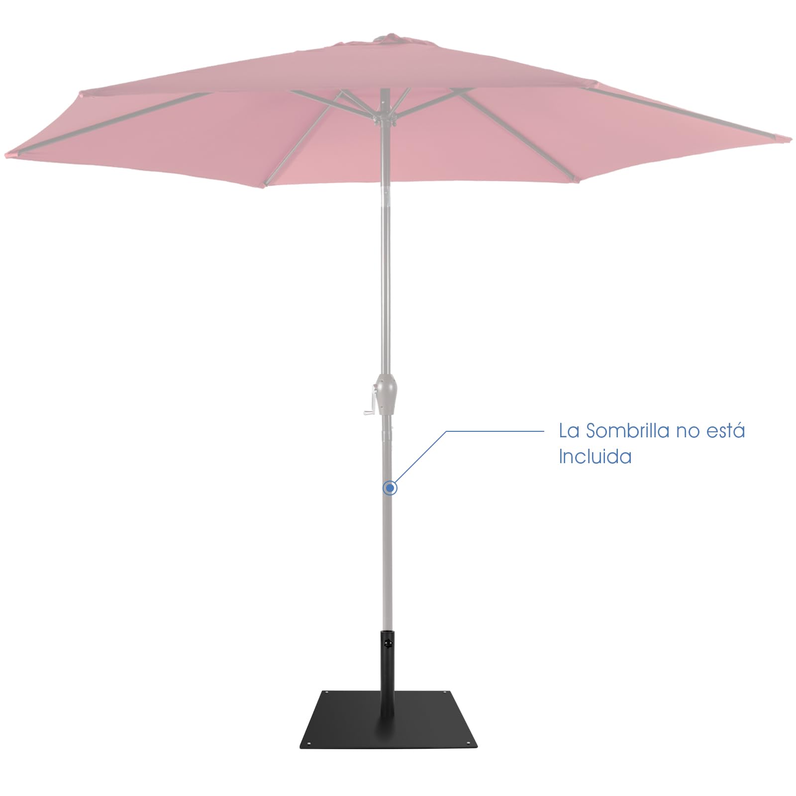 COSTWAY Base Sombrilla Terraza Exterior Cuadrada, Soporte Sombrilla Neto 16kg, Apto 40mm, 50mm, 4 Almohadillas de Pie Ajustables, Pie Sombrilla Jardin Terraza (16, Kilogramos) (Negro)