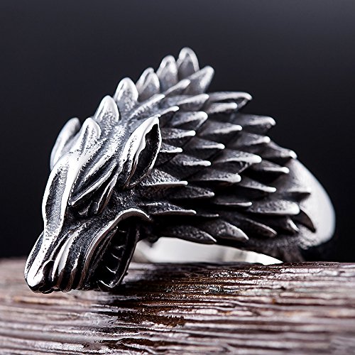 Image of Genuine Stainless Steel Ring for Men Fashion Punk Rock 3D Animal Rings
