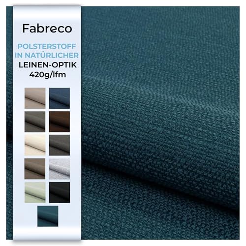 Fabreco POLTANO Webstoff Strukturstoff Leinwandstoff - Möbelstoff, Polsterstoff, Dekostoff, pflegeleicht, Meterware 140cm breit, Gewicht 420 g/lfm - Türkis Fabreco POLTANO Webstoff Strukturstoff Leinwandstoff - Möbelstoff, Polsterstoff, Dekostoff, pflegeleicht, Meterware 140cm breit, Gewicht 420 g/lfm - Türkis