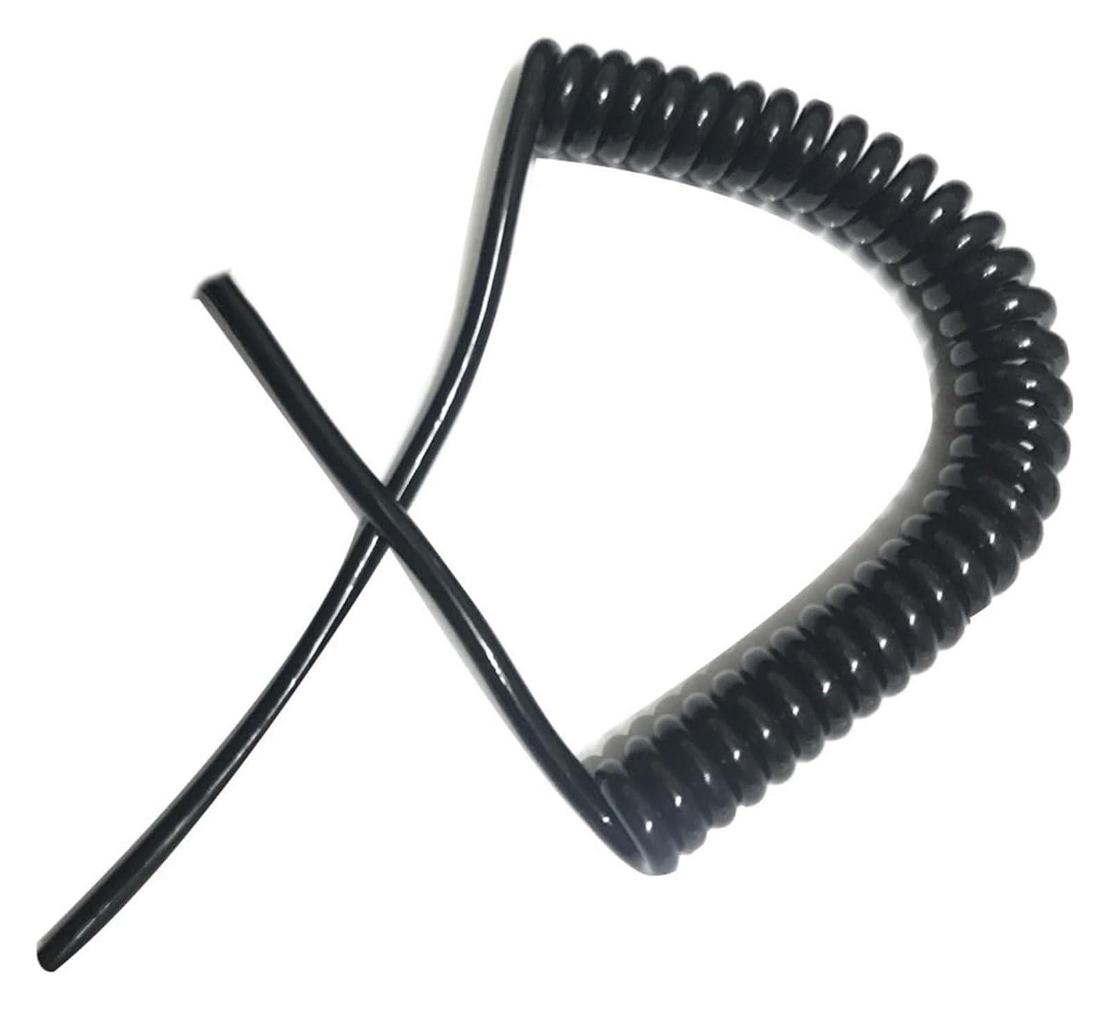 Kabel telefoniczny Przewód spiralny spiralny 18AWG, elastyczny, zwijany, 22 cm, czarny, 0,75 mm2, zwijany, sprężynowy