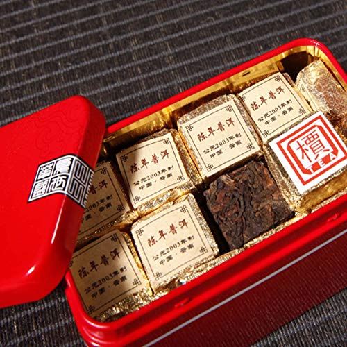 通用 Old PU Erh Té Negro Té Maduro de Puer Ladrillo cocido al Horno Caja de Hierro Amarillo Yunnan Health 250g - Imagen 5