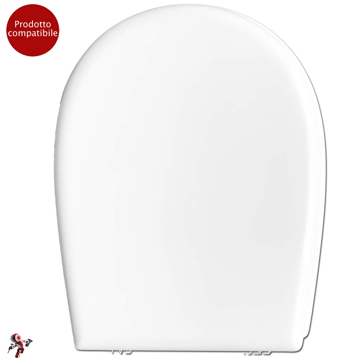 Copriwater Cesame ARETUSINA BIANCO Cerniera Cromo-Sedile-Asse Wc