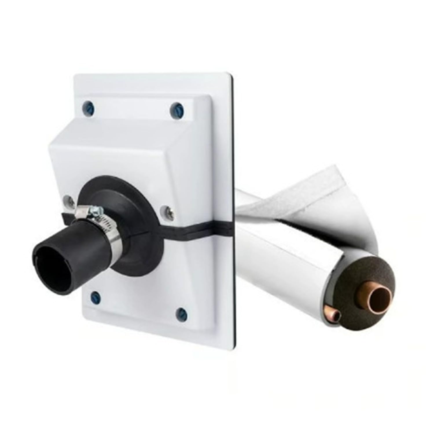 Photo 1 of Celinfto HVAC Wall Penetration & Line-Set Cover Kit, Wall Sleeve for AC Line Set and Split Cover, HVAC Penetration Cover for Outdoor and Indoor Air Conditioner Systems. (White, 2.36 in-B)