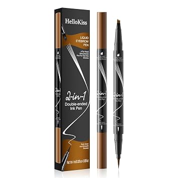 Eyebrow Pen, 2-in-1 Waterproof Eyebrow Pencil with 4 Tip Microblading Brow Pen and Ultra-Precise Brow Pencil,with Dual-ended Eyebrow Brush, Long-lasting, Smudge-proof Black