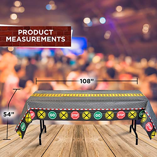 Havercamp Railroad Party Table Cover | 1 Count | Great For Train Themed Events, Kid's Birthday Party, Train Collectors' Gathering, Retirement Party, Father's Day, Graduation Party #TOP4