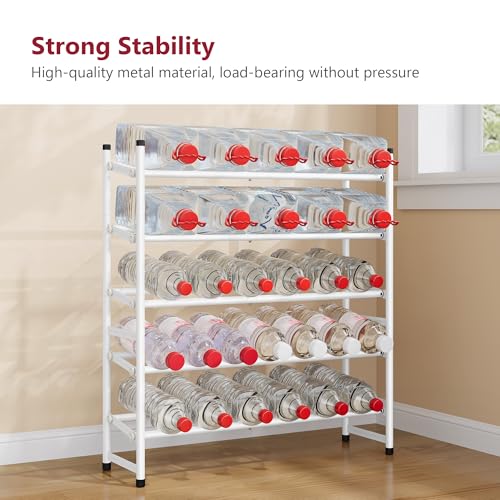 Image of Tajsoon Expandable Shoe Rack for Closet 5 Tier, 29 inch-41 inchAdjustable & Stackable Shoe Shelf Storage, Metal Shoe Rack Organizer for Front Door Entrance, Closet, Garage, Entryway, White
