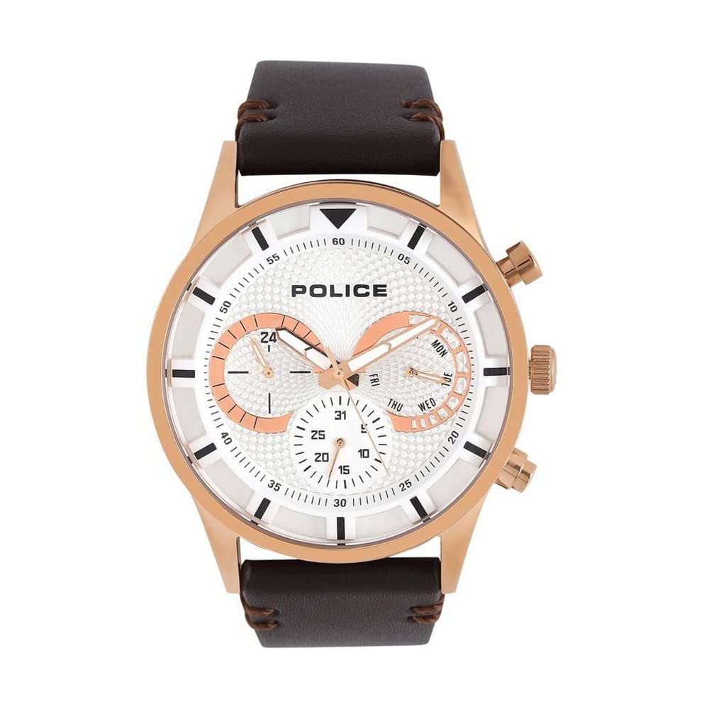 POLICE Mens White Leather Analogue Watch - PL14383JSR04 (B071GTCMP6) Amazon Price History, Amazon Price Tracker