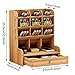 Marbrasse Wooden Desk Organizer, Multi-Functional DIY Pen Holder, Organizer for desk, Desktop Stationary, Easy Assembly, Home Office Art Supplies Storage with Drawer (B11-Cherry Color)