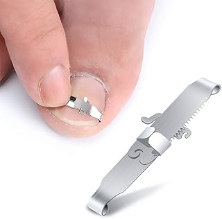 BEZOX Ferramentas para unhas encravadas, 2 PCS Fivela de correção de unhas encravadas e levantador de unhas para tratamento de unhas encravadas - Aço inoxidável de grau cirúrgico - Tamanho M (Homens: 8 "-9", Mulheres: 10 "-12")