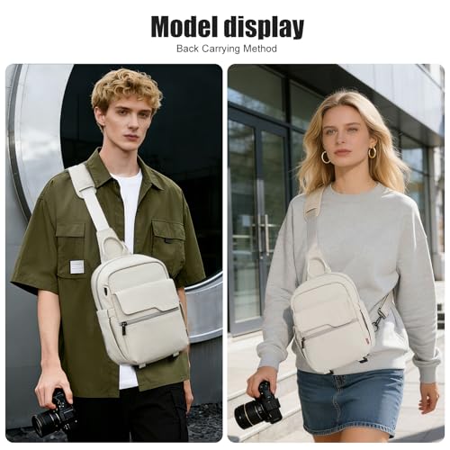 Cwatcun Camera Bag Crossbody Shoulder Messenger Camera Case, Lightweight DSLR/SLR/Mirrorless Photography Bag with Tripod Holder and Rain Cover for Canon, Nikon, Sony, Fuji Cameras, Lens Accessories - image 8