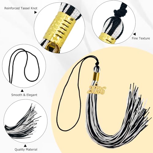 Image of GraduationMall Single&Multiple Color Graduation Tassel with 2026 Year Charm 9 inch