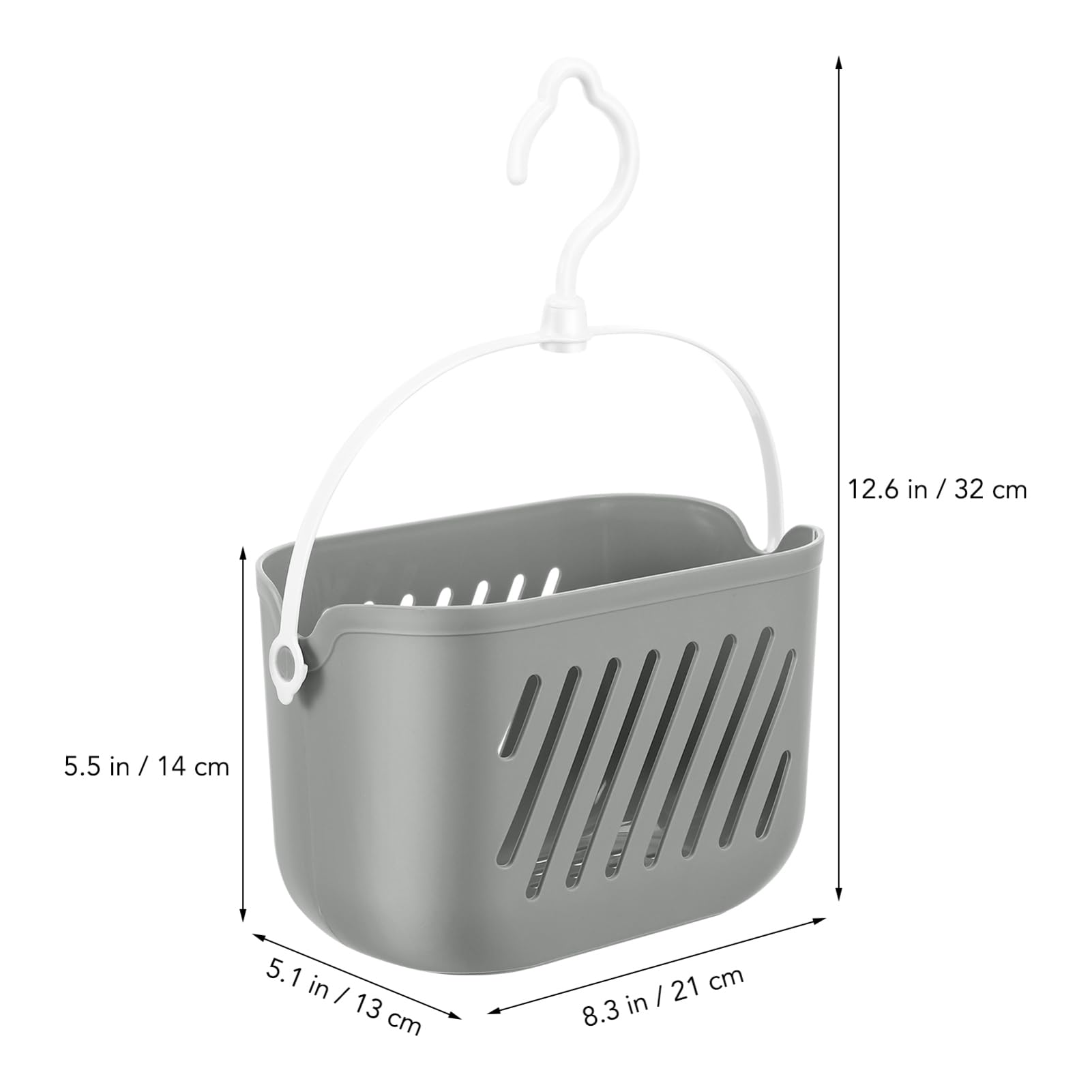 Gatuida Cestino portaoggetti in plastica con gancio, organizer da appendere per doccia e cucina, 21 x 14 x 13 cm