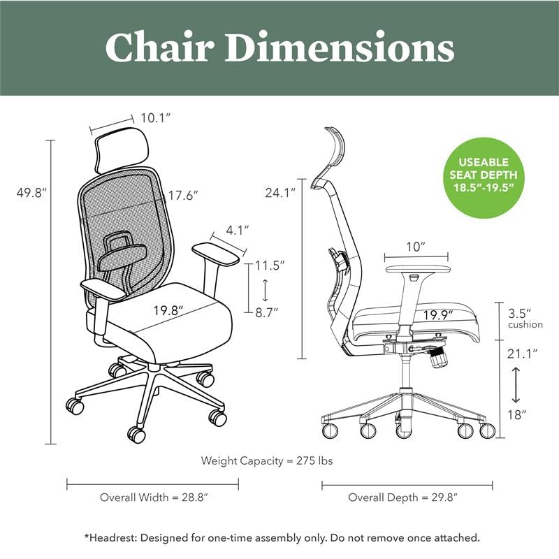 Image of HON Altern Ergonomic Office Chair with Headrest, Mid‑Back Mesh Desk Chair, Adjustable Arms, Seat Slide, Synchro‑Tilt, Rolling Computer Seat for Home Office, White Frame, Apricot