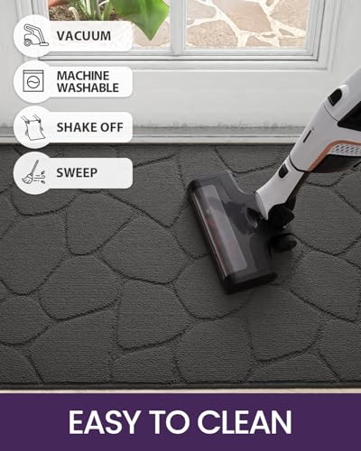 Paillasson d'entrée absorbant pour stopper la boue tapis grand format lavable anti-glisse - 7