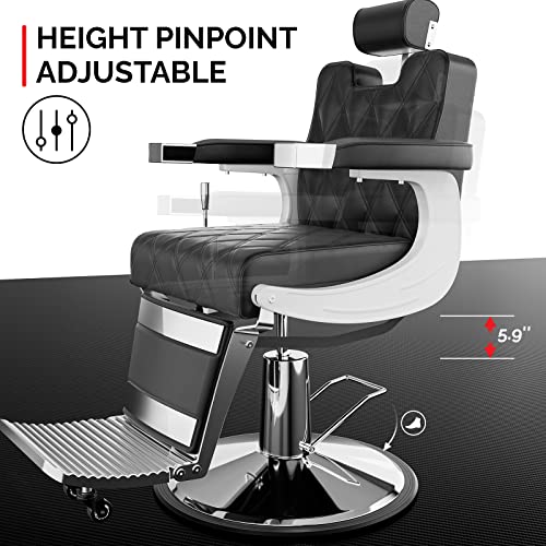 Omysalon Vintage Barber Chairs For Barbershop Heavy Duty Professional Salon Chair For Hair Stylist, Reclining All Purpose Chair Hydraulic Chair With Headrest, Beauty Spa Styling Esthetic Equipment #TOP7