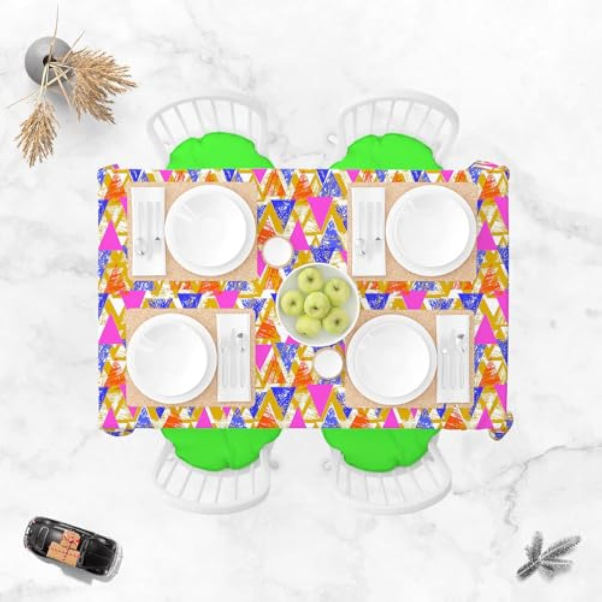 Geometrical Behaviour D3 Table Cloth Cover for Dining & Center Table