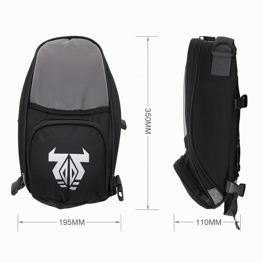 Sacoche Reservoir Moto,SacMoto Universel pour La Plupart des MotosSportives | avec Poche Transparente pour Téléphone et GPS, Sacoche Magnetique Motos Sac Bagage Multifonction