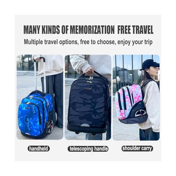 Rolling Backpack, 55L (14.5gal) Backpack with Wheels for Business ...