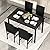 AWQM Faux Black Marble Dining Table with 4 Upholstered Chairs, 5-Piece Dining Room Table Set for Small Space, Breakfast Table Bar Table and Chairs Set for 4, Home & Kitchen Sets