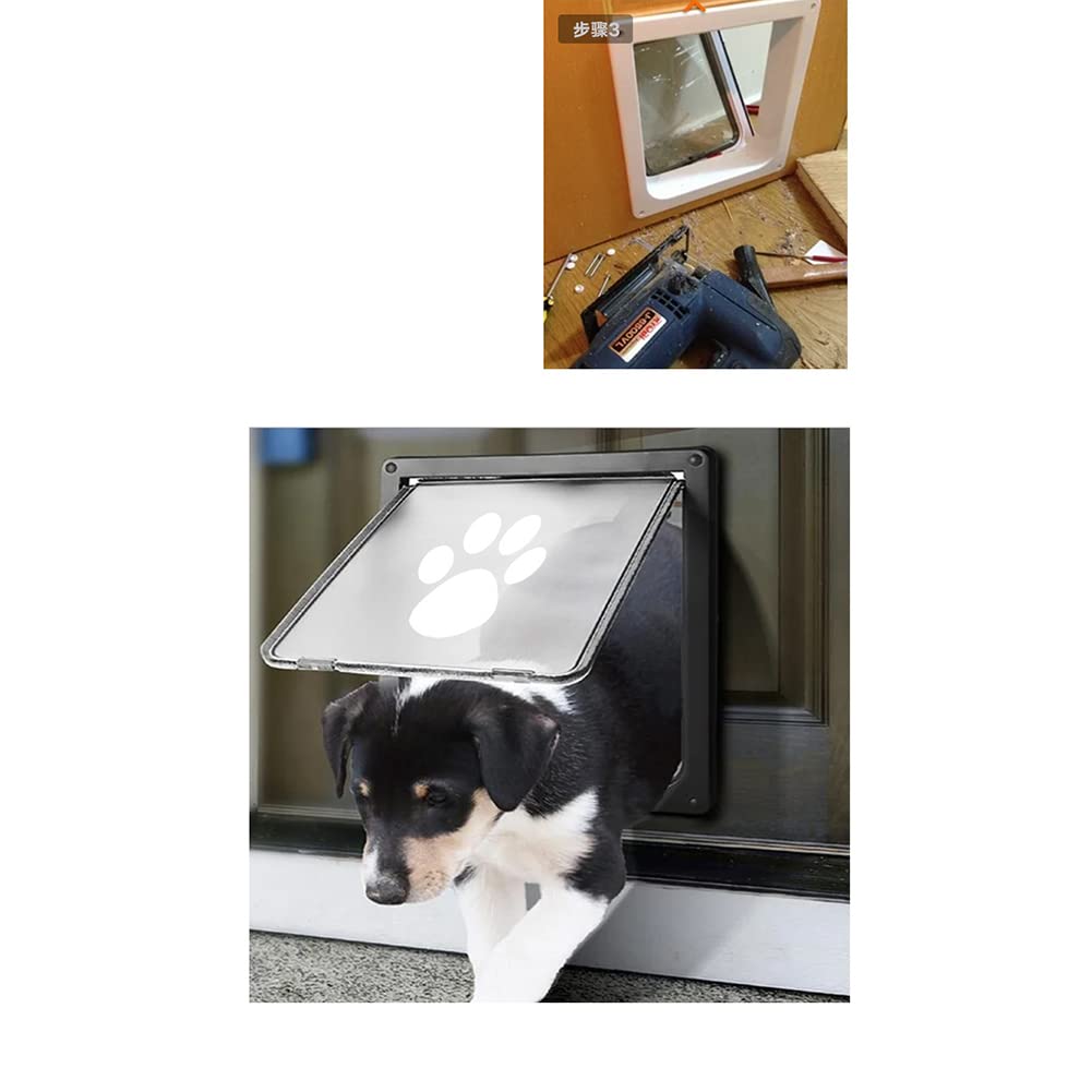 Porte d'Écran pour Animaux de Compagnie - Verrouillable, Magnétique Auto-Verrouillable, Kit de Sécurité pour Chiens de Grande Taille - Blanc