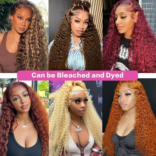 Image of abbildung 30inch Highlight Ombre Lace Front Wig Human Hair 13x6 HD Honey Blonde 4 /27 Deep Wave Lace Frontal Wigs Glueless Wigs Human Hair Pre Plucked with (Black, 26 Inch Black, deep wave)