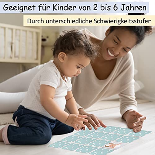 GLÜCKSWOLKE Memo - Spiel I Für Kinder ab 2 bis 6 Jahre I Montessori Spielzeug - fördert Konzentration + Merkfähigkeit I… – Bild 7