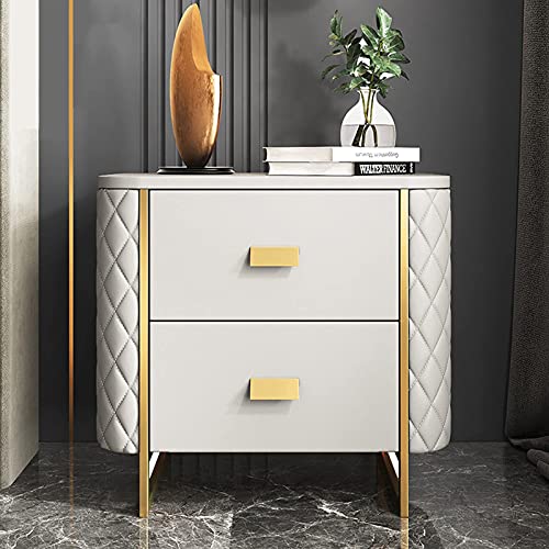 Mesitas de Noche Blancas Modernas 2 Cajones Marca Generic