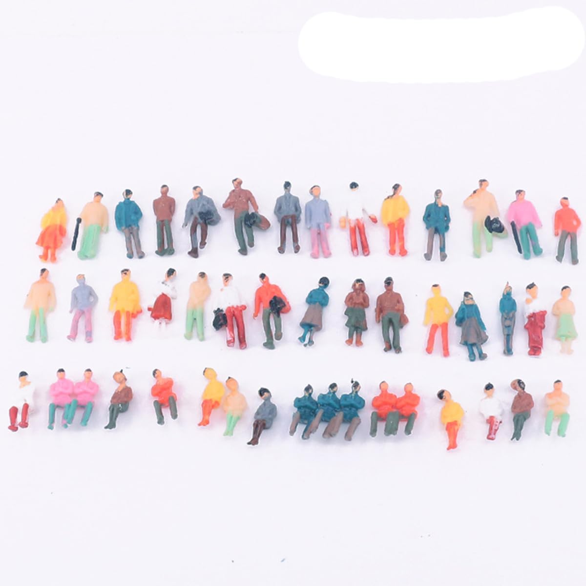 Tiny People Figures, 100 Pcs Miniature People Architectural Model, 1:100 HO Scale Colorful Model Train Figures for Miniature Scene