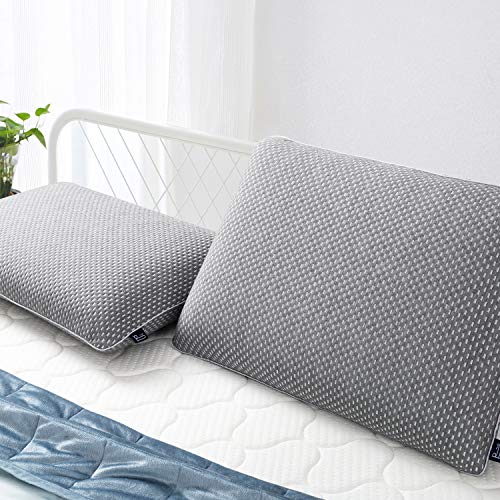 BedStory Almohada Viscoelastica Carbón de Bambú 60x40cm en Forma Ergonomica con Funda Desmontable y Lavable Reduce Dolores Almohada de Cervicales Adecuada para Todas Posicións para Dormir